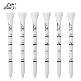 50 Pieces Bamboo Golf Degree Scale Tees 83mm Reduce Friction Side Spin Golf Tees White and Black Adjustable Depth 240328