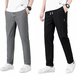 Calças masculinas casuais sólido respirável magro calças retas masculino corredores fino secagem rápida sweatpants calças esportivas caminhadas calças homens u13y #