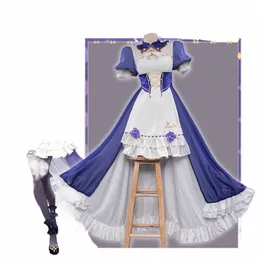 재고에 Uwowo Lisa Cosplay Maid 의상 게임 게임 Genshin Impact Cosplay 독점 Lisa Maid Dr Cosplay 복장 Halen Costumes T2XG#