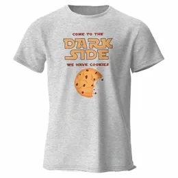 Come To The Dark Side Print Herren 100 % Cott Übergroßes T-Shirt Lässige Streetwear Grafik-T-Shirts für Männer Frauen 81rN#