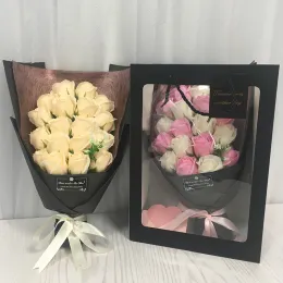 Accessori 2022 Bouquet di rose artificiali Fiori di sapone profumato con fiori fatti a mano Regalo creativo Fiori simulati Ornamenti Decorazioni