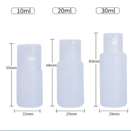 Set 50pcs 10 ml da 20 ml da 30 ml bottiglie di shampoo morbido per PE vuoto con tappo a flip riutilizzabile per trucco cosmetico Conteni di imballaggio