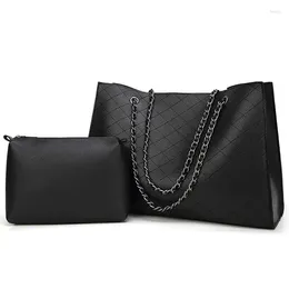 Kordelzug Frauen Leder Taschen Für 2024 Luxus Handtaschen Designer Große Tote Hand Tasche Kette Handtasche Set Bolsa Feminina