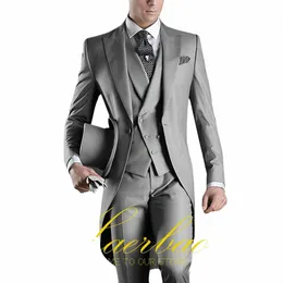 Royal Men Wedding Suit Groom Tuxedo Lg Jacket Pant Vest Abito a tre pezzi Abiti formali per feste Colori personalizzati b7zl #