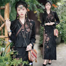 Ethnic Clothing 2024 Chinese Improved Hanfu Women's Dress Style Jacquard Embroidery Tang National Top Suit S589