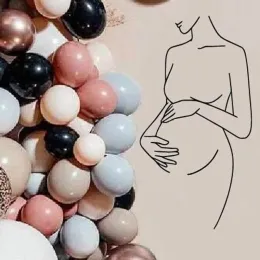 Adesivos arte para mulher grávida, decoração reveladora de gênero, decoração de chá de bebê, mãe grávida, dia das mães, decoração de berçário boho neutro 2456