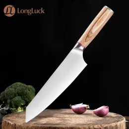 Kiritsuke Knife 8 tum Rostfritt stål Pro Japansk kök Knifer Claaver Salmon Slicering Utility Vegetabilisk kock Matlagning Knivse