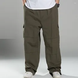 Men's Pants 140KG Plus Size Autumn Winter Men Cargo Thick High Street Pockets Outdoor Straight 8XL