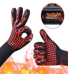 2020 New Antislip 932°F Heatproof Long Sleeve Silicone Heat Gloves Kitchen Tools Grill Oven Silicon Gloves for Cooking Baking BB3605152