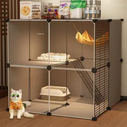 Cat Carriers Modern House Indoor Cages Multi-storey Luxury Villa Household Large Space Nest With Litter Box Supplies