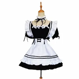 S-5XL Schwarz Rosa Rot Blau Nette Lolita Dr Mädchen Frauen Schöne Sexy Maid Outfit Cosplay Kostüm Uniform Kleidung p6Aw #