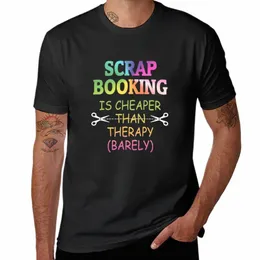 Ny rolig scrapbooking design billigare än terapi t-shirt vanlig t-shirt pojkar djurtryck skjorta män kläder g9um#