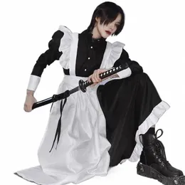 Mulheres Maid Outfit Lg Dr Apr Dr Lolita Dres Roupas Masculinas Unisex Café Traje Cosplay Anime Trajes Jujutsu Kaisen O1uw #