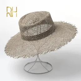 Casual Summer Girls Round Bowler Raw Fringe Straw Hat Hollow Seagrass Salt Hat Natural Women Sun Hat For Party Vacation 240325