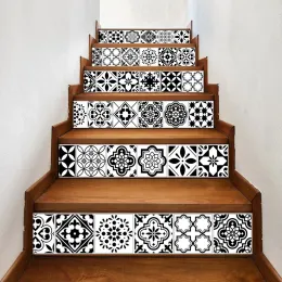 Klistermärken 6st/ställ in kreativa 3D DIY arabiska styley vägg klistermärken trappor dekoration keramisk plattor för rum hem dekor golv klistermärke