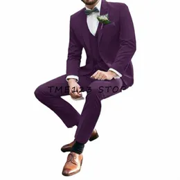 men's Serge Solid Color Single-Breasted Three-Piece Suit Man Luxury Clothing Mens Formal Wear Party Costume Men Only Pant Sets o0wm#