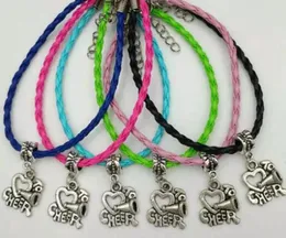 Charm Bracelets 10pcs I Love Cheering Mixed Color & Bangle Protection Men Women Gift Fashion Jewelry