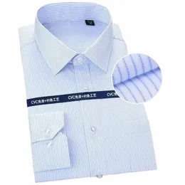 Neue Hohe Qualität Cott Männer Dr Lg Hülse Hemd Feste Männliche Plus Größe Regelmäßige Fit Streifen Busin Hemd Weiß blau Shirts 55DD #