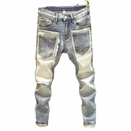 Novas calças cargo masculinas High Street Hip-hop Persality Trendy Macacões Calças casuais Jeans Homem calças largas calças justas y2k g54K #