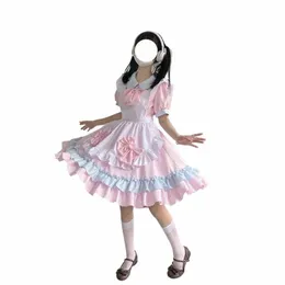 loli Maid Uniform Pink Cat Maid Costume Cos Anime Character Performance Lolita Soft Girl Dr U2yM#