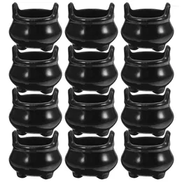 Storage Bottles 12 Pcs Halloween Cauldron Pots Ornaments Miniature Toys Household Micro Landscape Plastic Espresso Cup