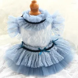 Hundebekleidung, einzigartige handgefertigte Kleidung, Heimtierbedarf, sexy Kleid, Higher-Ups, Senior, Haze, blau, durchbrochene Knospe, Seide, weiches Garn, Prinzessin, Einteiler