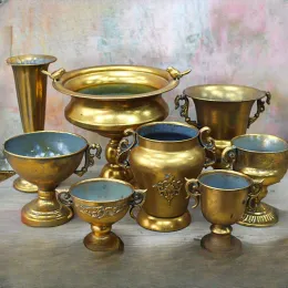 Pflanzgefäße, goldene klassische Blumenware, Blumen-Weng-Retro-europäischer Eisen-Blumentopf, Wohnzimmer, Premium-Silber-Dekoration, Blumenvase