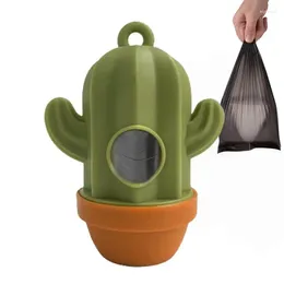 Dispenser di sacchetti per la spazzatura per abbigliamento per cani Sacchetti per la conservazione della cacca di cactus Contenitore esterno portatile per l'escursionismo, la corsa, la camminata