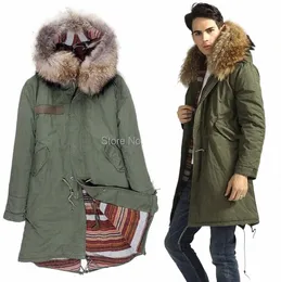 italy Style Mr Fur Big Brown Collar Lg Style Lamb Liner Parka, Male Lg Warm Fur Hooded Winter Jackets And Coats k3Hl#