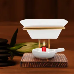Palniki aromat lampa piec aromaterapia piec piec tur i olejki eteryczne palnik świece posiadacz ceramiczny drewniany wosk cieplejszy aromatyczny aromatyczny