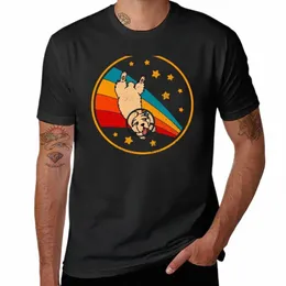 Nowy słodki vintage Clumber Spaniel Właściciel retro pies w kosmosie T-shirt czarne koszulki hipisowe ubrania męskie