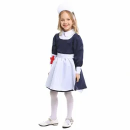 어린이의 날 하녀 간호사 귀여운 코스프레 의상 의상 어린이 휴일 파티 흰색 달콤한 Dr Set Girl School 공연 옷 o1k1#