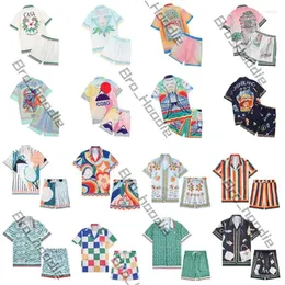 Mens T Shirt Set Casa Blanca Homem Mulher Camisa Set Designer Mens e Malha Haikyuu Shorts Conjuntos Casablancas Camisa Homem Polo Womens Masao San Print Graphic Tee Loose Silk 657