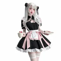 Stile cinese Maid Lolita Costume Cosplay Donna Sweetheart Chegsam Dr Halen Party Waitr Gioco di ruolo Animati Show Nuovo u9oW #