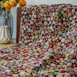 Ткань, классическая маленькая цветочная пряжа, окрашенная жаккардовая ткань, весна-осень, женское элегантное платье, ткань для шитья своими руками, 50 см x 150 см