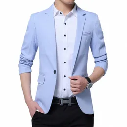 2023 nova primavera e outono fino casual homens blazer cott magro inglaterra terno blaser masculino masculino jaqueta blazer tamanho M-5XL w0vj #