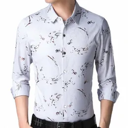 2022 Брендовые повседневные весенние роскошные цветочные рубашки LG с рукавами Slim Fit Мужская рубашка Уличная одежда Социальные рубашки Dr Мужские рубашки Fis Джерси 2305 T1m6 #