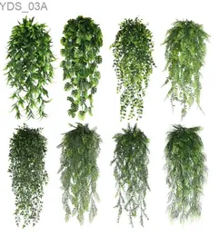 Faux Floral Greenery 90cm Persian fern Leaves Vines Home Room Decor Hanging Artificial Plant Plastic Leaf Grass Wedding Party Wall Balcony Decoration 240327