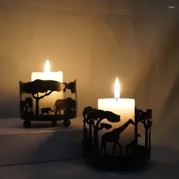 Kerzenhalter aus Metall mit Waldmotiv, einzigartiges Design, Tierhalter, schaffen eine warme, einladende Atmosphäre für Ihr Zuhause