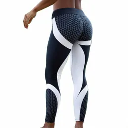 heycomb digital tryckning nio poäng sportbyxor fi kvinnors yogabyxor hög midja tätt höfter avslappnade leggings w5dg#