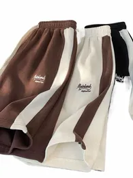 Zoki coreano lettera ricamo donne pantaloncini a righe streetwear casual Y2K pantaloncini sportivi Bf vita alta Fi Harajuku pantaloncini B3Hl #