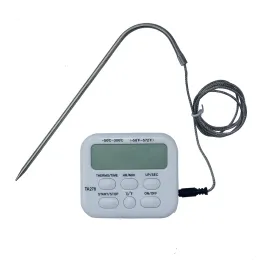 Gıda Termometresi Dijital Kablo Sensörü Sıcaklık Alarm Zamanlayıcısı Ev Barbekü Yemek Mutfak TA278