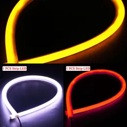 Atualizar 1 PCS LED Strip Signal Light DRL Daytime Running Bulb 12V 30Cm/45Cm/60Cm Car Styling Tubo Decorativo Flexível à prova d'água