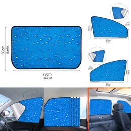 Upgrade New Blue Water Drop Pattern Front and Rear Side Sun Visor Magnetic Uv Protection Umbrella Car Window Shade