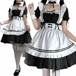 Черный милый костюм горничной для девочек и женщин, милый костюм горничной для косплея Animati Show, японский наряд, одежда Dr, M40d #