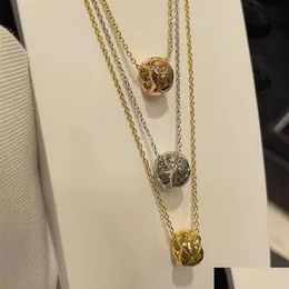 Colares Pingente Coco Crush Colar Argyle Moon Diamante Novo em Luxo Fine Jewelry Chain para Mulheres K Gold Heart Designer Senhoras Fas Otbfv