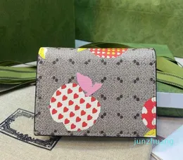 Designer -Wallets Geldbörsen g Buchstaben Brieftasche Brieftasche Damen modische und vielseitige Liebesherztyp Apfelmuster Geldbeutel
