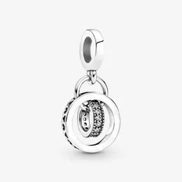 100% 925 Koła logo srebrnego srebrnego kółka Dangle Charms Fit Oryginalna europejska bransoletka Bransoletka Moda Weselna biżuteria zaręczynowa 212L
