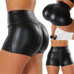 Sexy Nightclub Shorts De Couro Mulheres Cintura Alta Stretch Push Up Preto Calças De Couro Curtas Esportes Fitn Feminino Sexy Slim Shorts y2na #