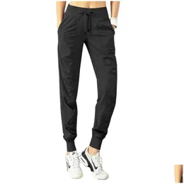 Yoga Outfit Ll-Ydk07 Treinador Calças Mulheres Calças Soltas Nono Excerise Esporte Ginásio Correndo Casual Longo Tornozelo Banded Calça Elástica Alta W Otve0